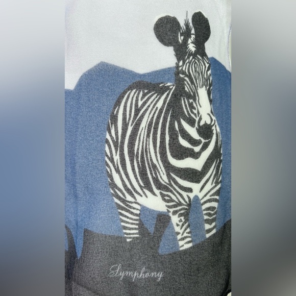 SYMPHONY Zebra Lightweight Semi Sheer Scarf Abstract Geometric Shapes - Picture 2 of 16